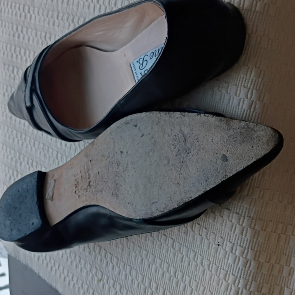 Classic Black Leather Flats by Pancaldi for Diane B.Hand Made In Italy. - Picture 6 of 8